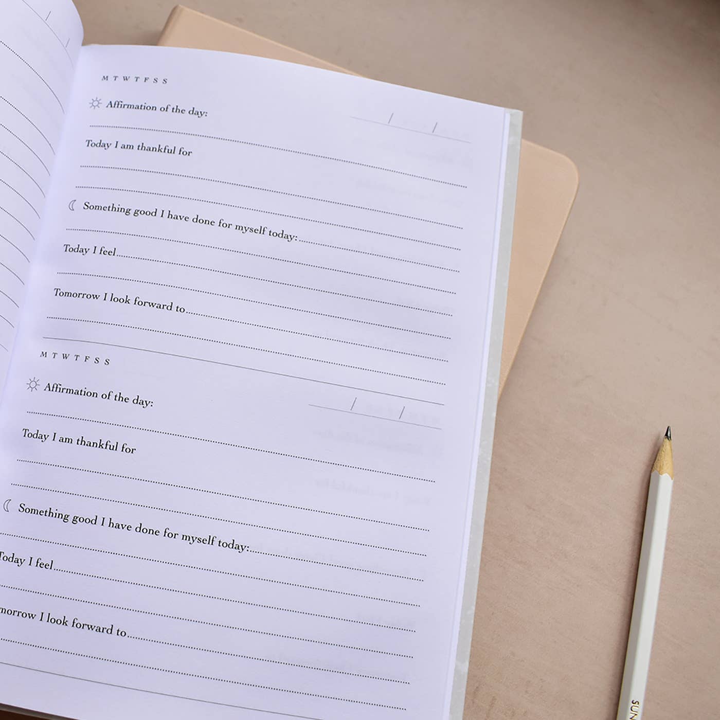 Gold Foil Happy Mind Well - Being Daily Journal - Boston CandleLux
