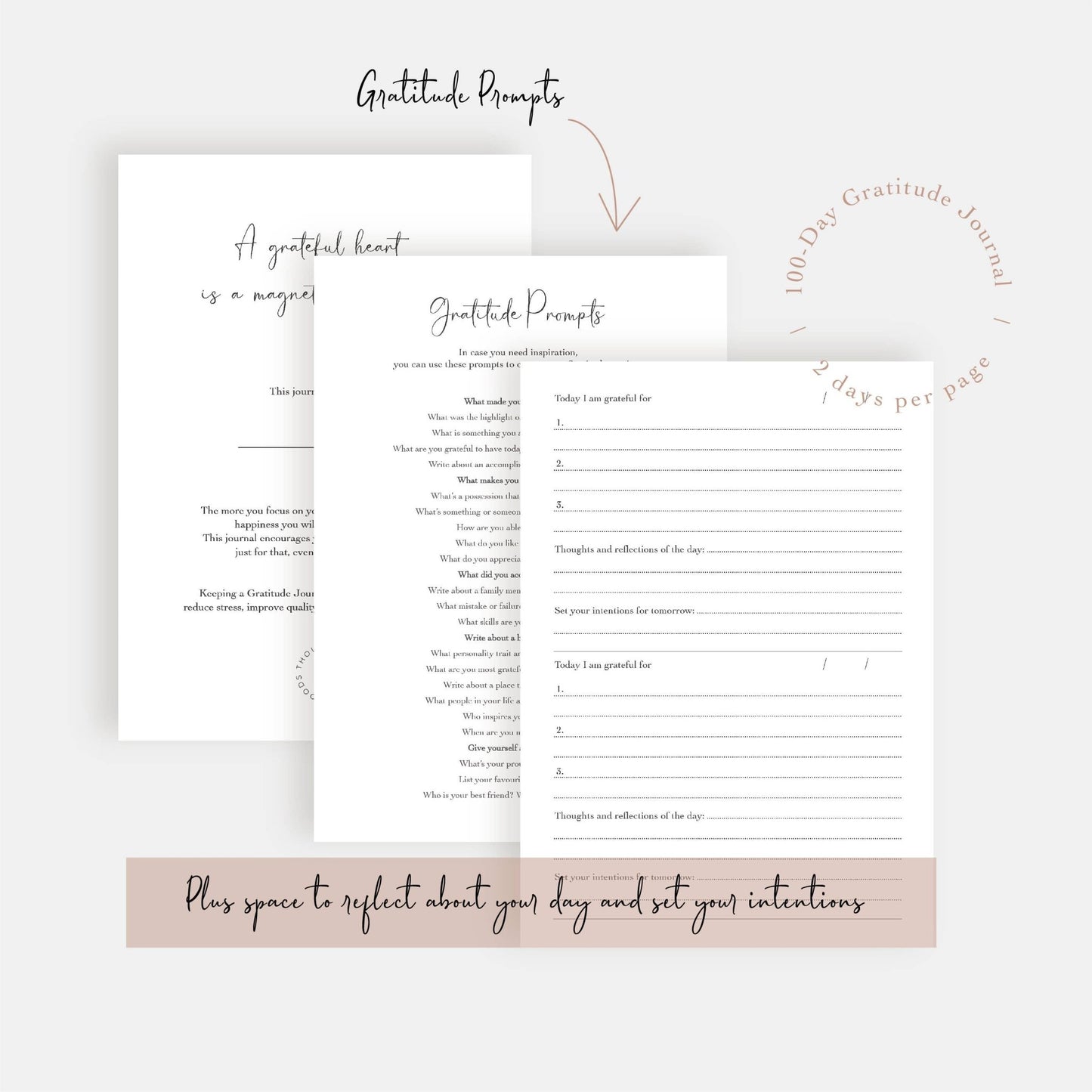 Gold Foiled Gratitude Daily Reflection Journal - Boston CandleLux