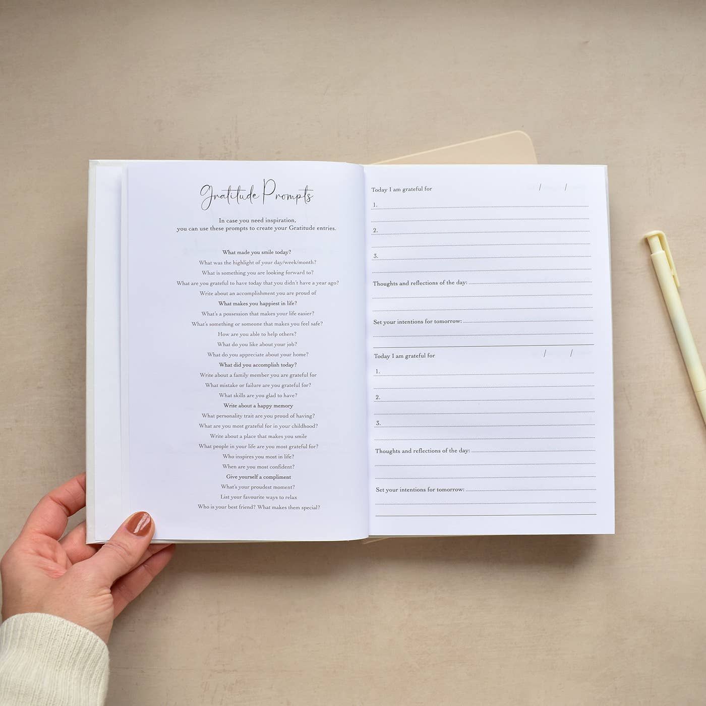 Gold Foiled Gratitude Daily Reflection Journal - Boston CandleLux