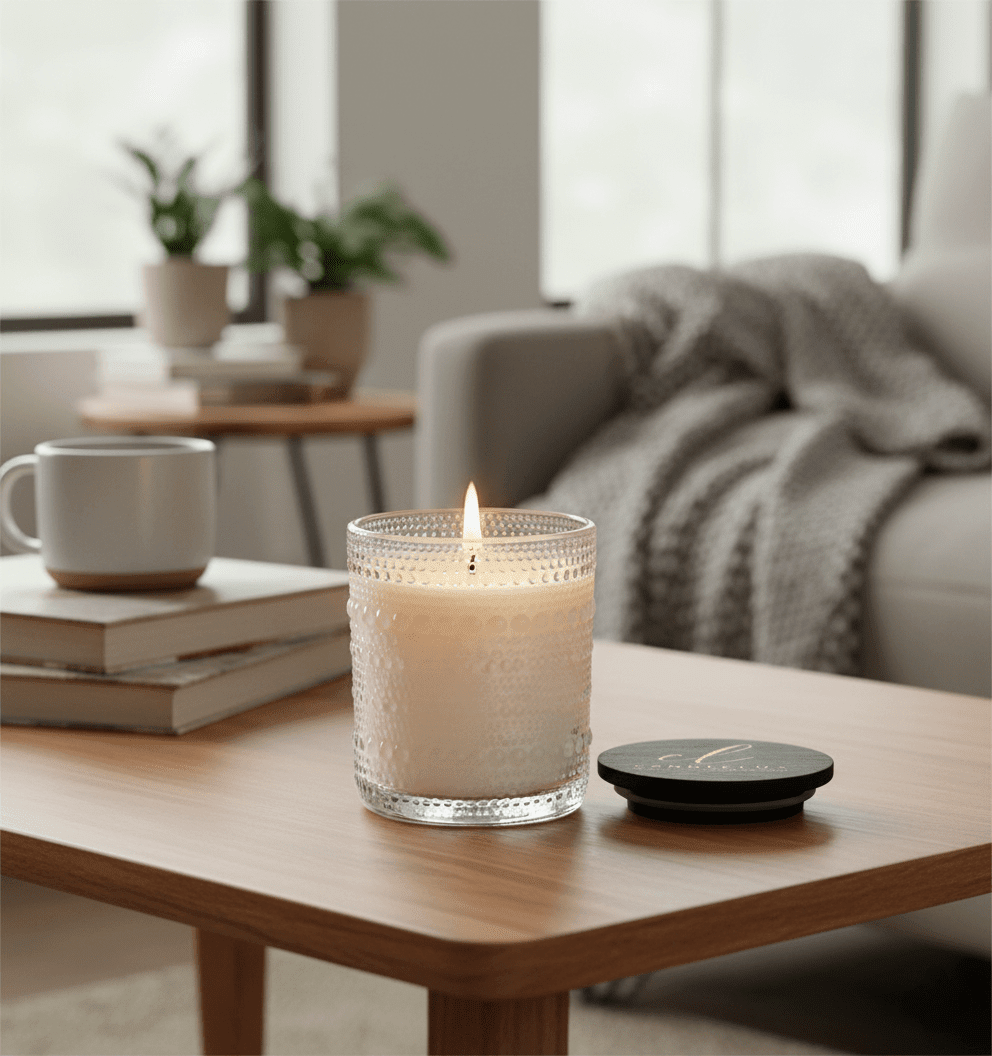 The Fresh Essence of CandleLux CHEERFUL Rosemary Grapefruit Essential Oil and Luxury Soy Candles - Boston CandleLux