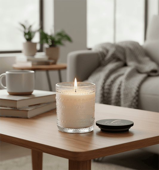 The Fresh Essence of CandleLux CHEERFUL Rosemary Grapefruit Essential Oil and Luxury Soy Candles - Boston CandleLux