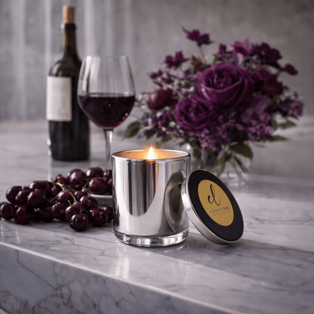 Discover Serenity with CHERRY BORDEAUX Non-Toxic and Luxury Soy Candles from CandleLux - Boston CandleLux