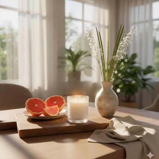 Experience Uplifting Aromatherapy with REVITALIZE Lemongrass Grapefruit Essential Oil Candles from CandleLux - Boston CandleLux