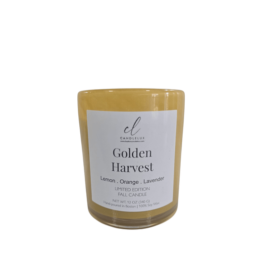Golden Harvest Aromatherapy Soy Candle 12oz - Boston CandleLux