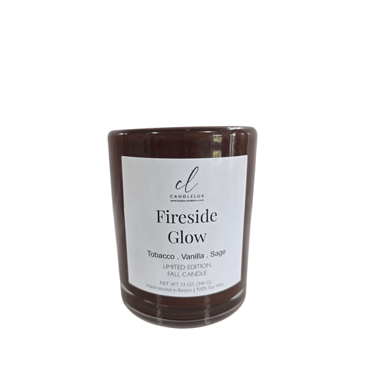 Fireside Glow Clean Scents Soy Candle 12oz - Boston CandleLux