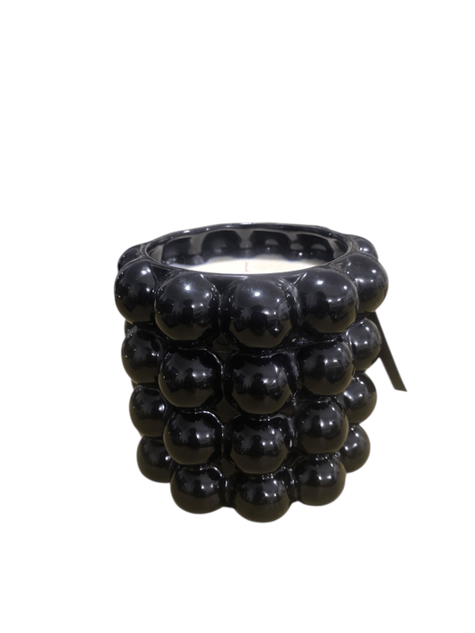 Sculptural Black Bubble Vessel  SoyCandle