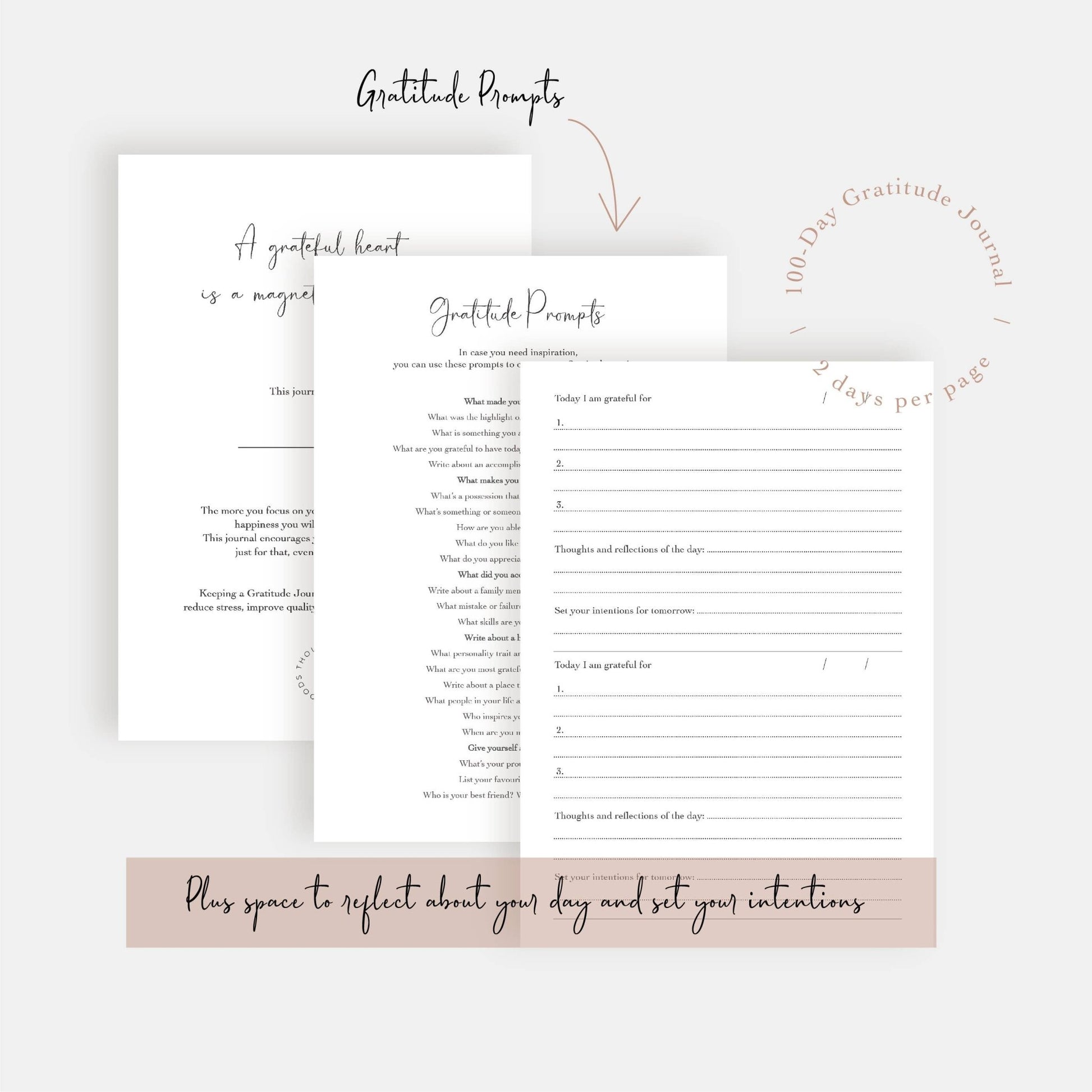 Gold Foiled Gratitude Daily Reflection Journal - Boston CandleLux