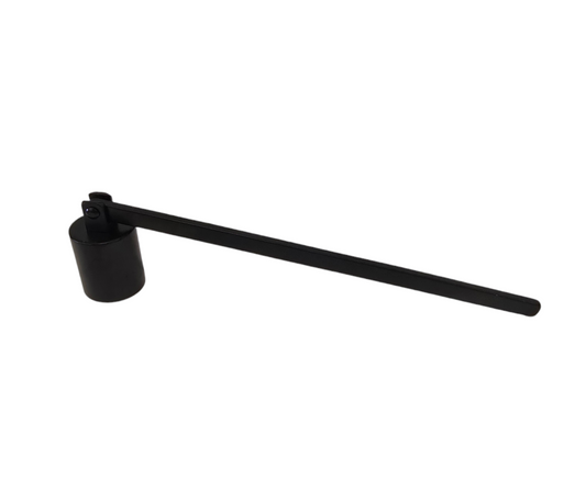 Black candle snuffer with round head.