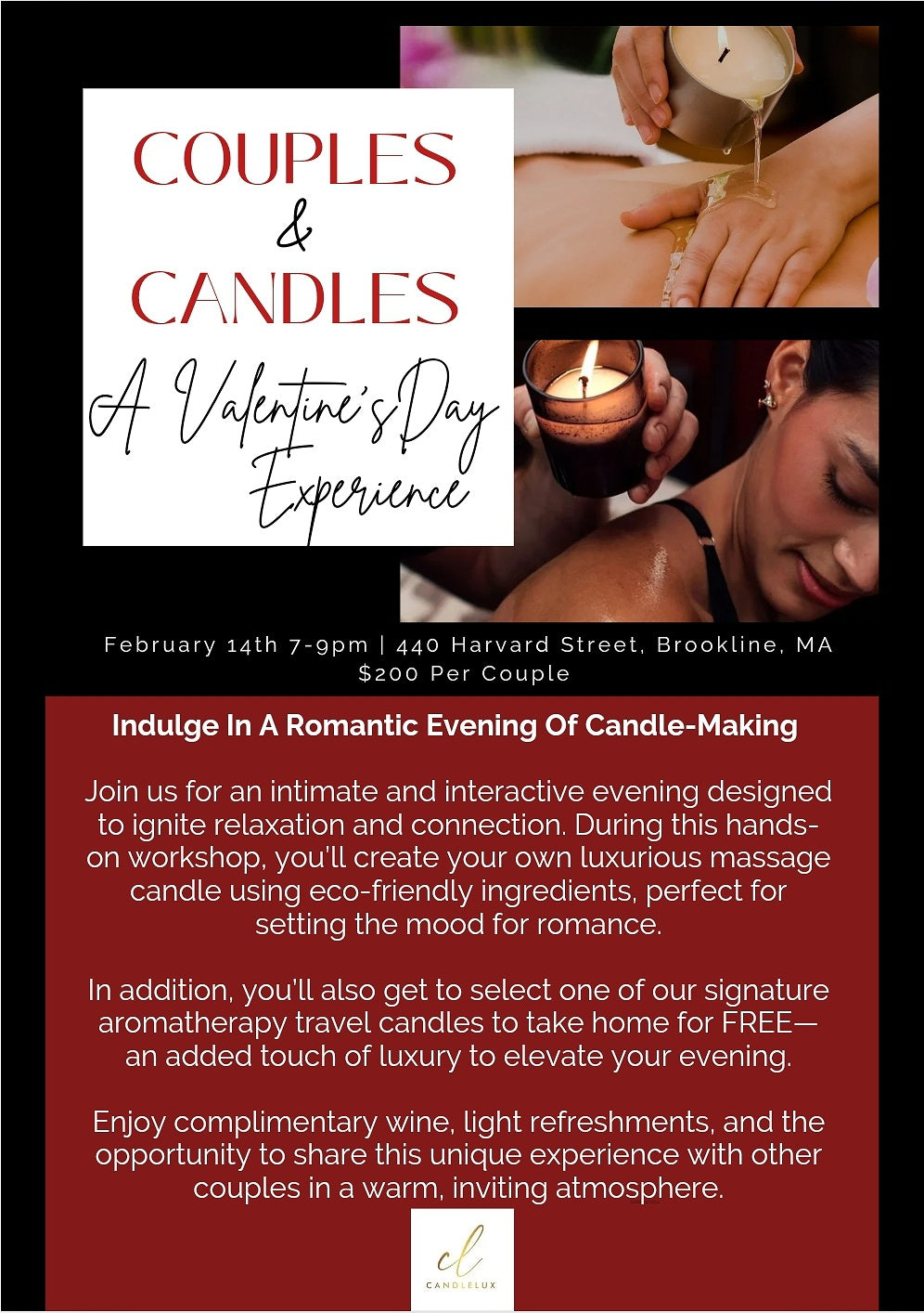 COUPLES & CANDLES: A Valentine’s Day Experience Fri, Feb 14, 2025 | 7PM EST