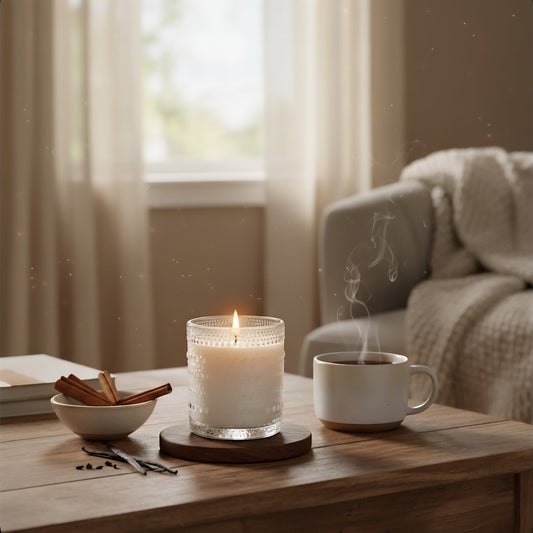 COMFORTING – Cinnamon Vanilla Luxury Aromatherapy Candle (8oz) - Boston CandleLux