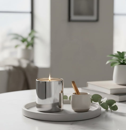 PALO SANTO + SANDALWOOD – Clean Scents Luxury Soy Candle (8oz) - Boston CandleLux
