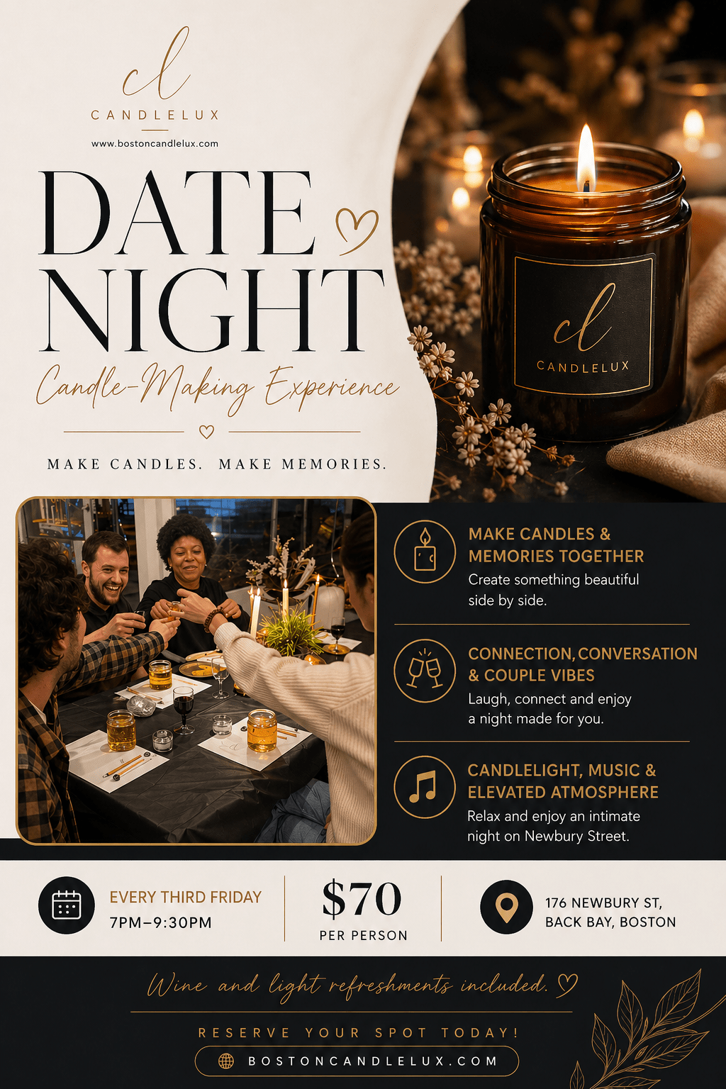 A Romantic Candle - Making Experience - Boston CandleLux