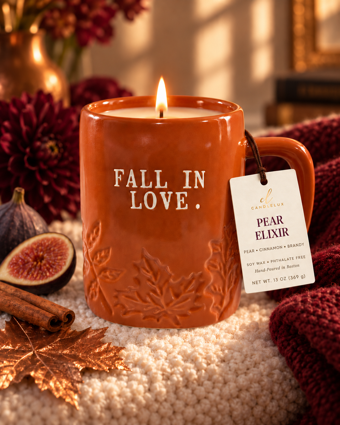 Pear Elixir CandleLux soy candle in 13-ounce Dunn mug