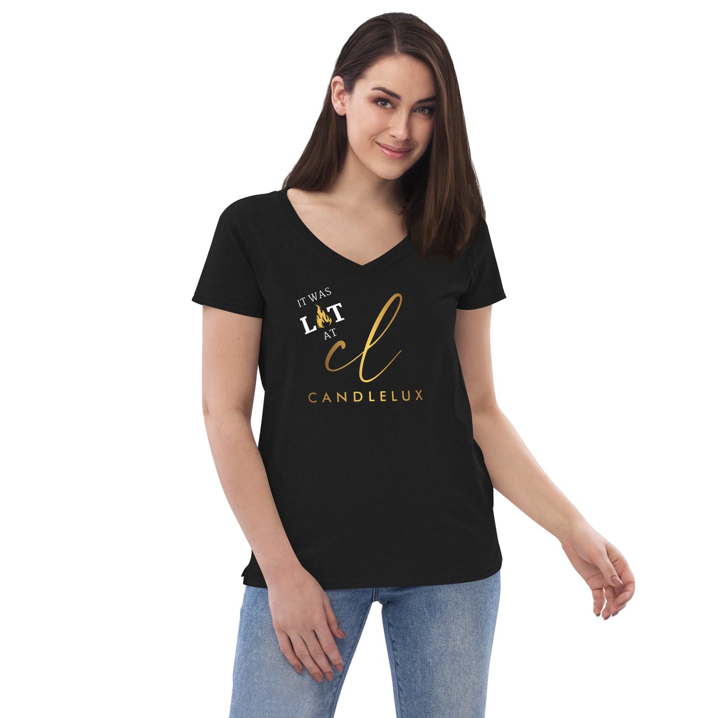 IT WAS LIT - Women’s recycled cotton v-neck t-shirt